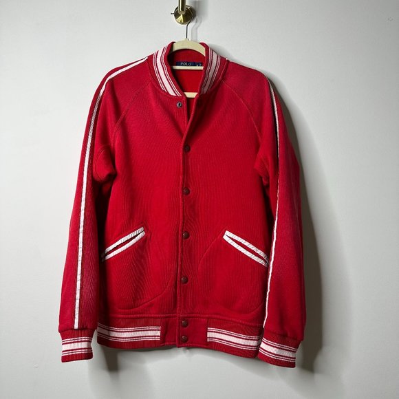Polo Ralph Lauren Red Varsity Jacket Men's Medium
